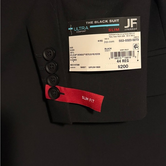 J. Ferrar Ultra Comfort Mens Stretch Fabric Slim Fit Suit Jacket 44R - Picture 5 of 8